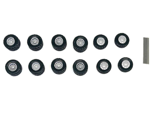 All-Terrain Wheel Sets (2 Front and 4 Rear) 1/87 (HO) Plastic Model by Promotex-1