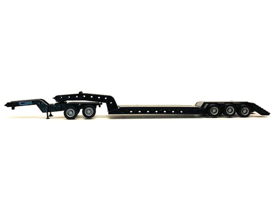 Heavy Equipment Lowboy Trailer with Jeep Black 1/87 (HO) Plastic Model by Promotex Promotex