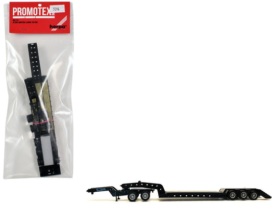 Heavy Equipment Lowboy Trailer with Jeep Black 1/87 (HO) Plastic Model by Promotex Promotex