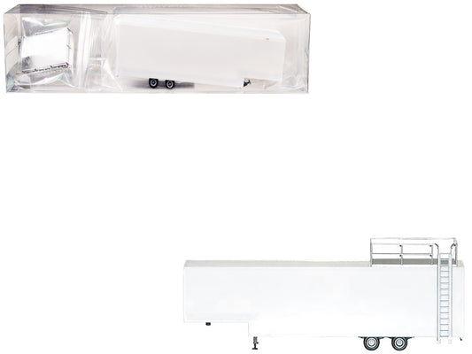 Race Horse Transport Trailer White 1/87 (HO) Plastic Model by Promotex-0