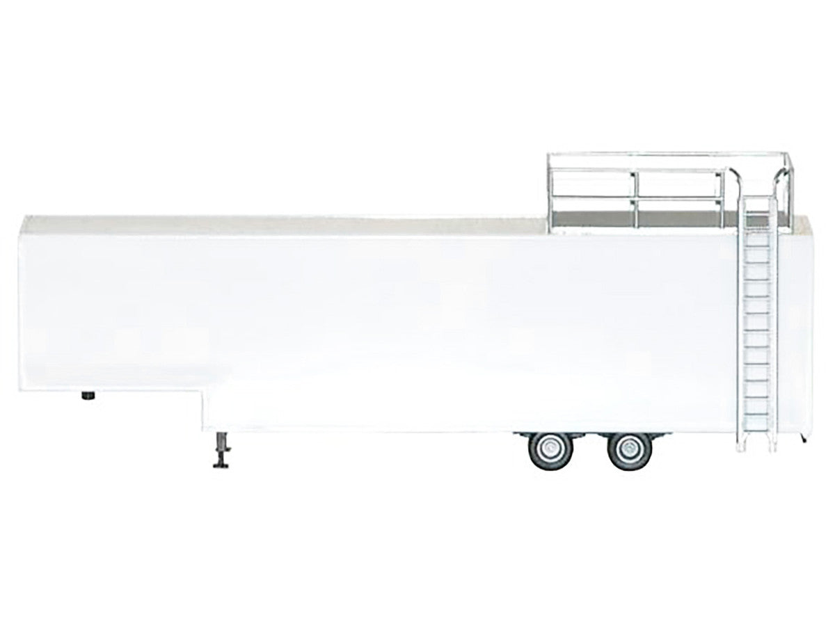 Race Horse Transport Trailer White 1/87 (HO) Plastic Model by Promotex-1