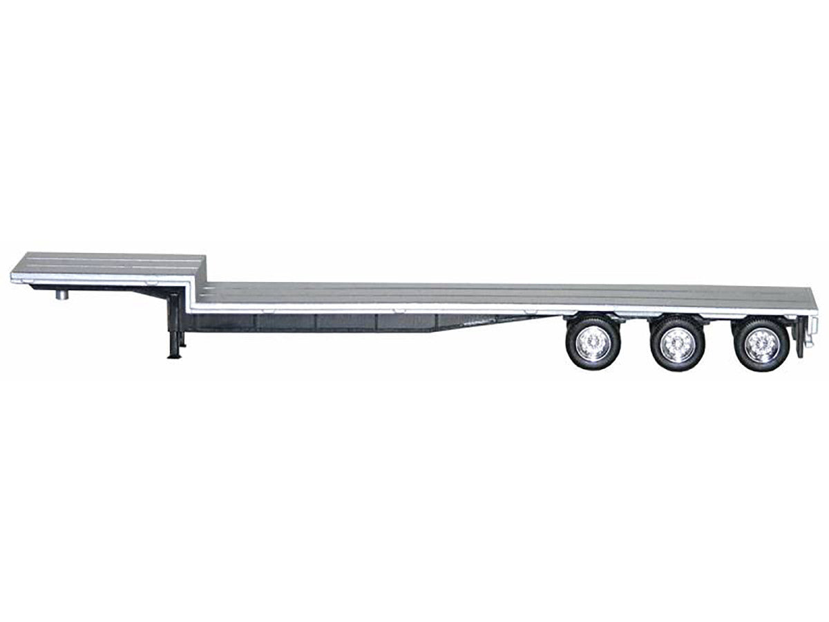 48ft 3-Axle Drop Deck Trailer with Chrome Wheels and Silver Top 1/87 (HO) Plastic Model by Promotex Promotex