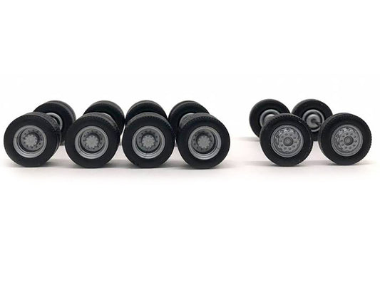 Planetary Hubs Wheel Set (2 Front and 4 Rear) 1/87 (HO) Plastic Model by Promotex-1