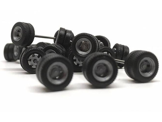 Goldhofer Trailer Wheelsets (12 Sets) 1/87 (HO) Plastic Model by Promotex-1
