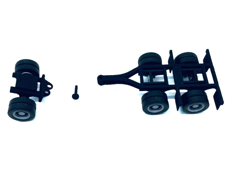 Lowboy Dual Axle Booster with Integrated Rear Axle and Fenders (2 Sets) 1/87 (HO) Plastic Model by Promotex Promotex