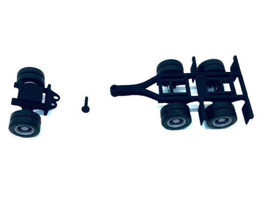 Lowboy Dual Axle Booster with Integrated Rear Axle and Fenders (2 Sets) 1/87 (HO) Plastic Model by Promotex Promotex