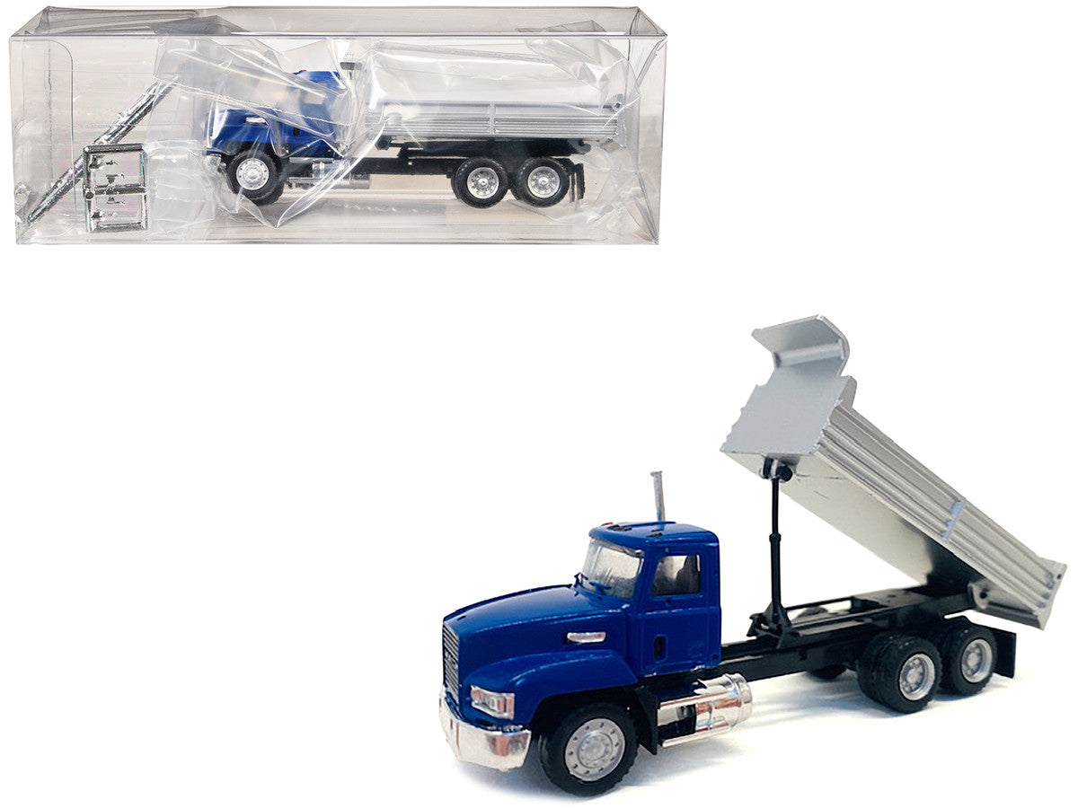 Mack Dump Truck Blue 1/87 (HO) Plastic Model Car by Promotex Promotex
