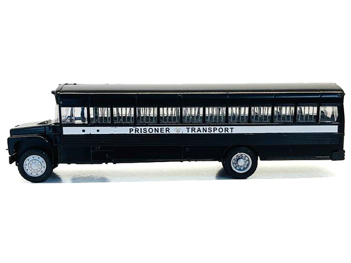 Prisoner Transport Bus Black 1/87 (HO) Plastic Model Car by Promotex Promotex