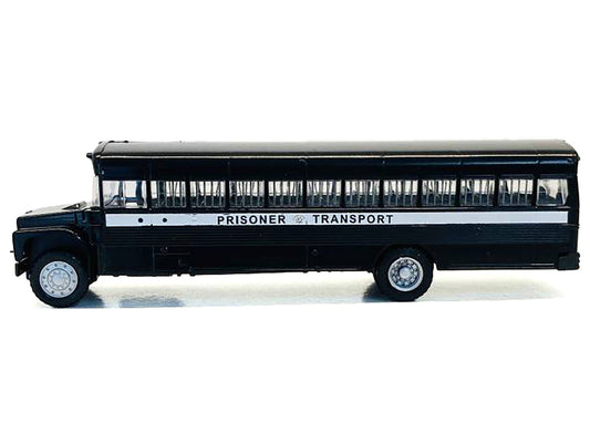 Prisoner Transport Bus Black 1/87 (HO) Plastic Model Car by Promotex Promotex