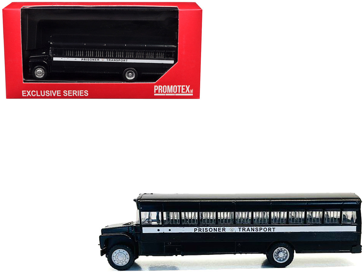 Prisoner Transport Bus Black 1/87 (HO) Plastic Model Car by Promotex Promotex