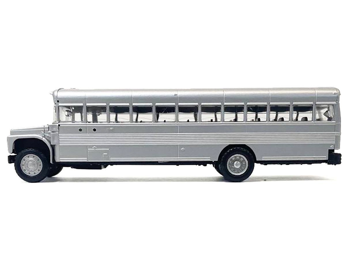 School Bus Silver Metallic 1/87 (HO) Plastic Model by Promotex-1