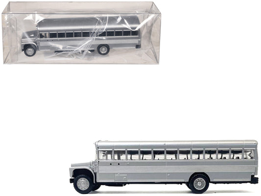 School Bus Silver Metallic 1/87 (HO) Plastic Model by Promotex-0