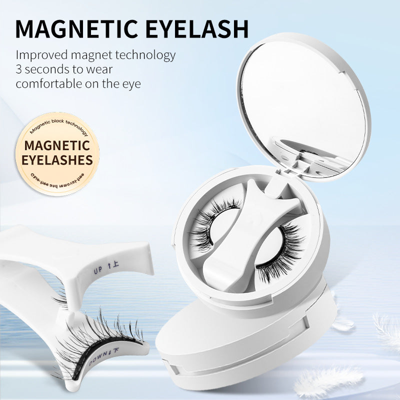 Magnetic False Eyelashes Integrated Storage Box Glue-free Magnet False Eyelashes Natural Makeup Tools With Applicater LadyShow.Store