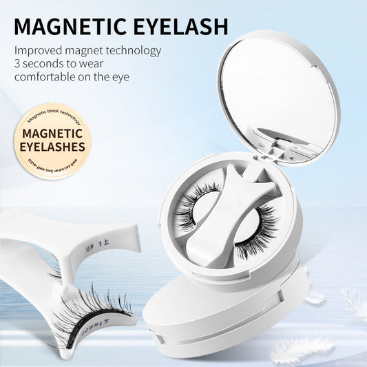 Magnetic False Eyelashes Integrated Storage Box Glue-free Magnet False Eyelashes Natural Makeup Tools With Applicater LadyShow.Store