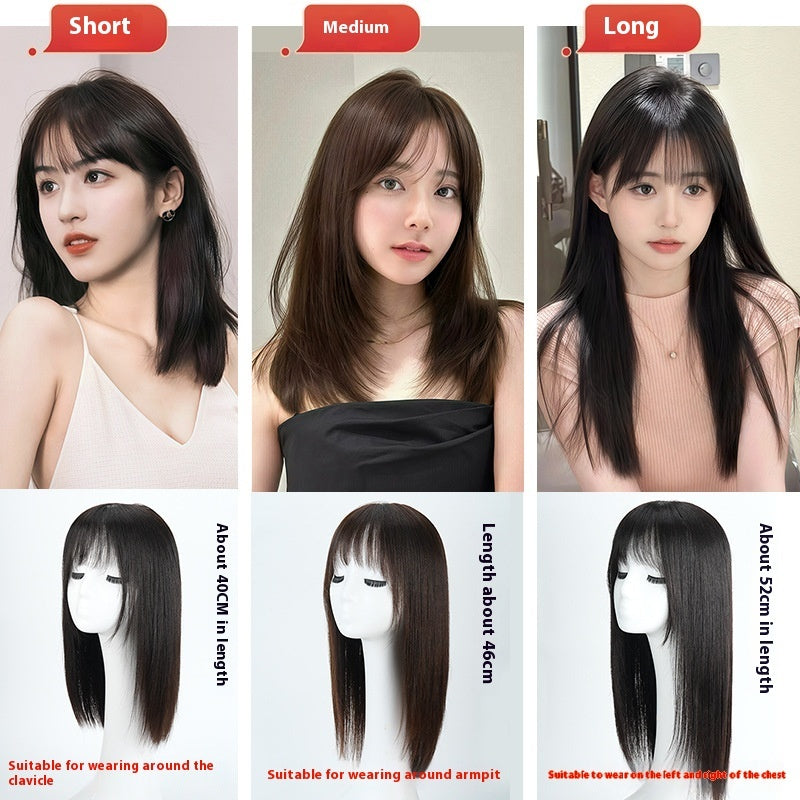 Women's Hand Woven Double Delivery Needle Wig Sheath Real Human Hair Silk Sleeve CJD