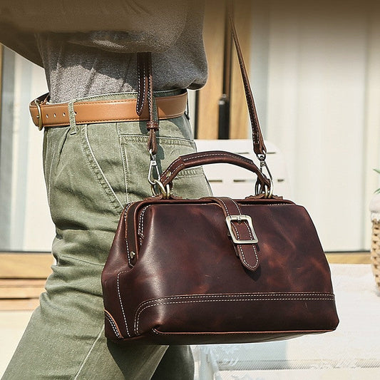 Top Layer Cowhide Dual-use Women's Shoulder Messenger Bag Large Capacity LadyShow.Store