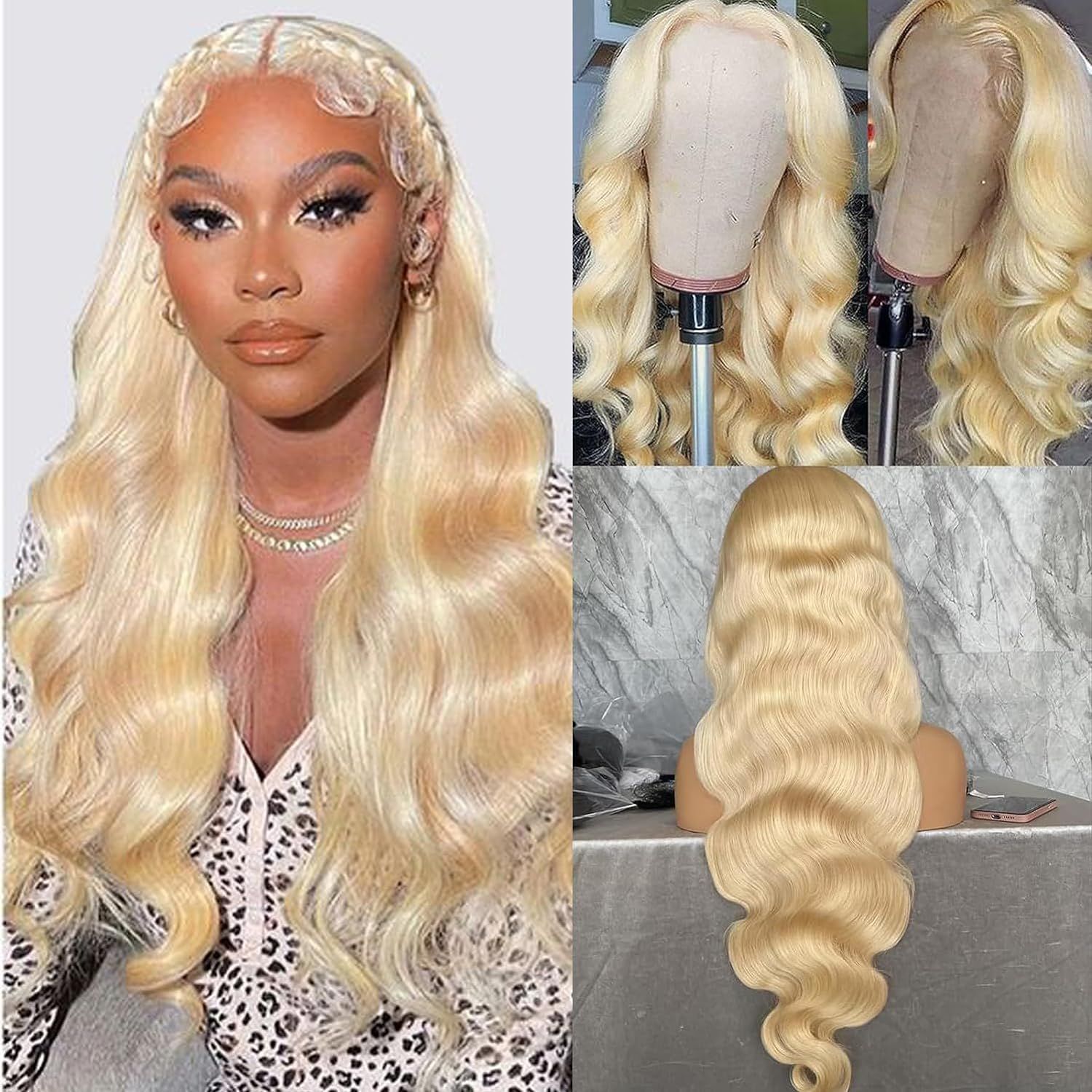 Former LACE Head Cap LACE FRONTAL WIG13x4 Straight 613 BLONDE Straight Hair LadyShow.Store