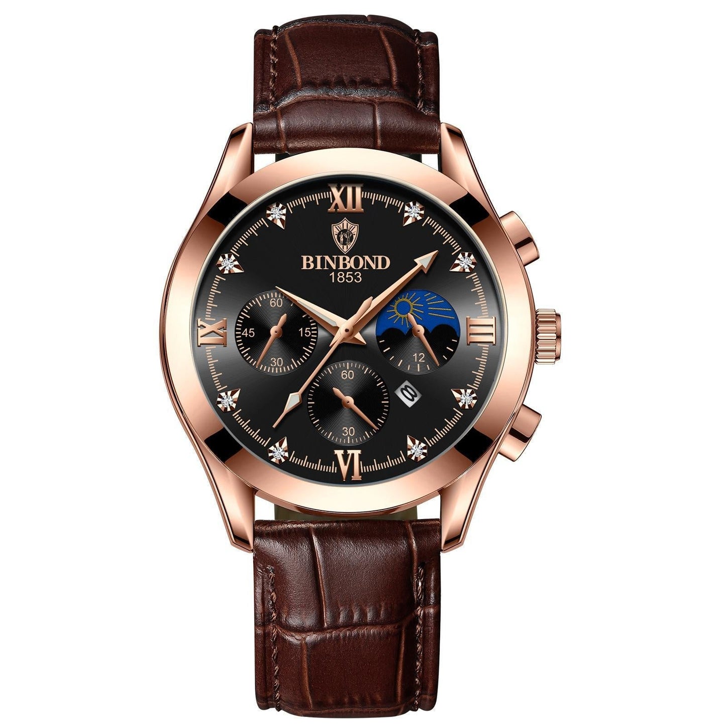 Waterproof Luminous Calendar Men's Fashion Genuine Leather Watch Pi-Mart