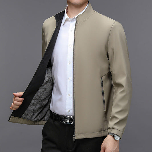 Stand Collar Middle-aged Men Casual Jacket LadyShow.Store