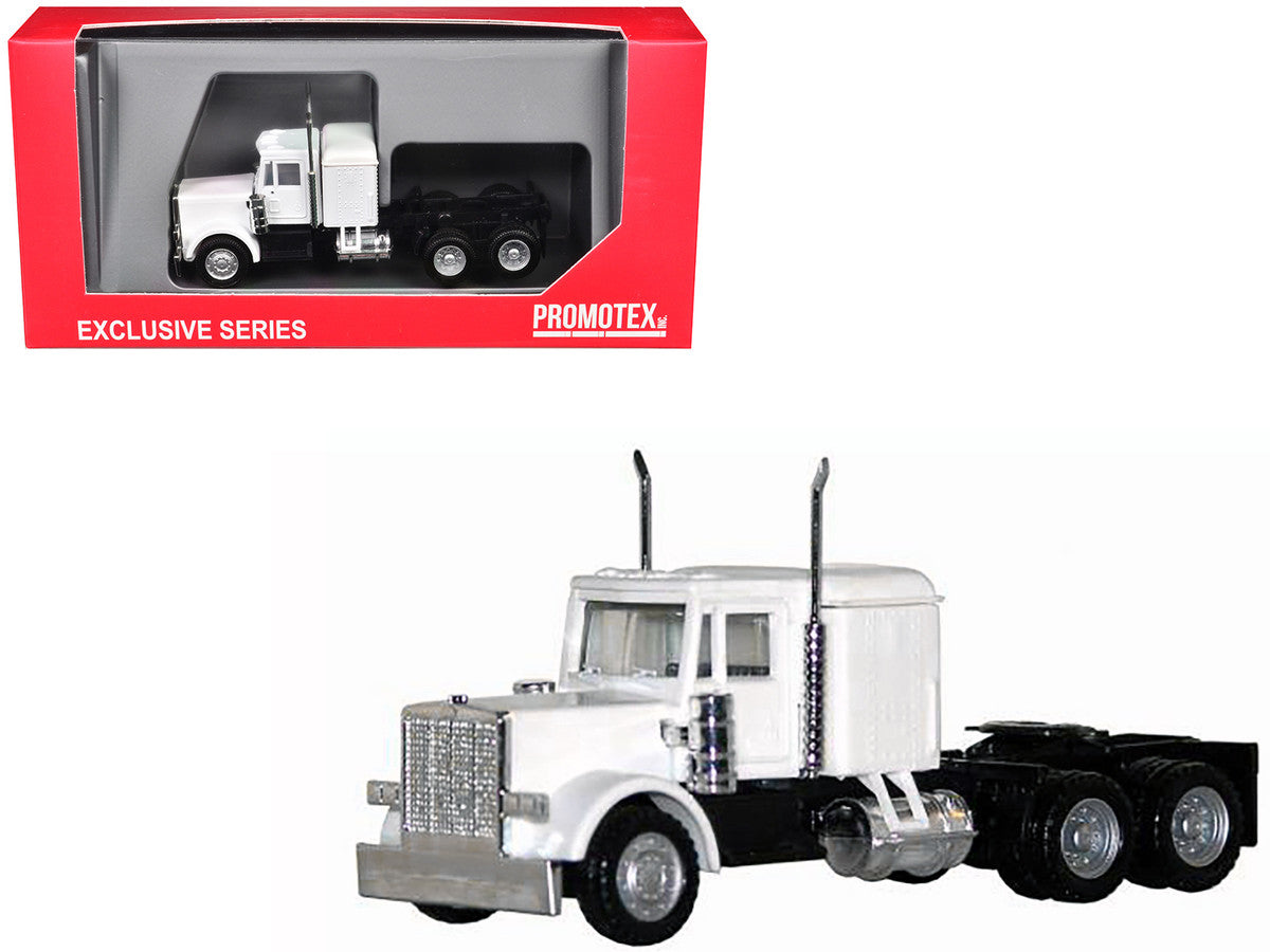 Peterbilt Long Tractor White 1/87 (HO) Plastic Model Car by Promotex Promotex