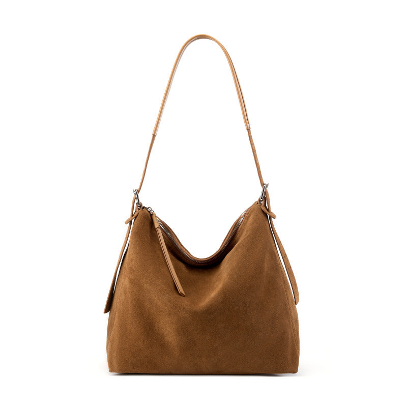 High-end Casual Underarm Tote Bag Made From Top-layer Cowhide Accent Plus