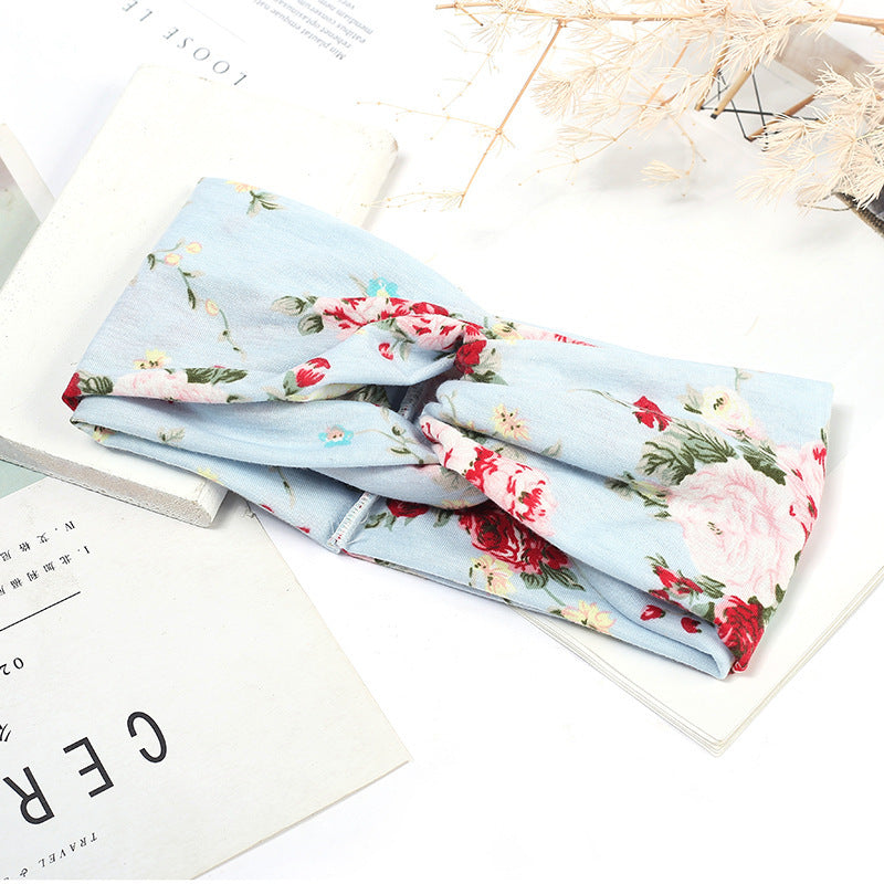 Sweat-absorbent And Anti-perspirant Bundled Headband With Wide-brimmed Print Headband LadyShow.Store