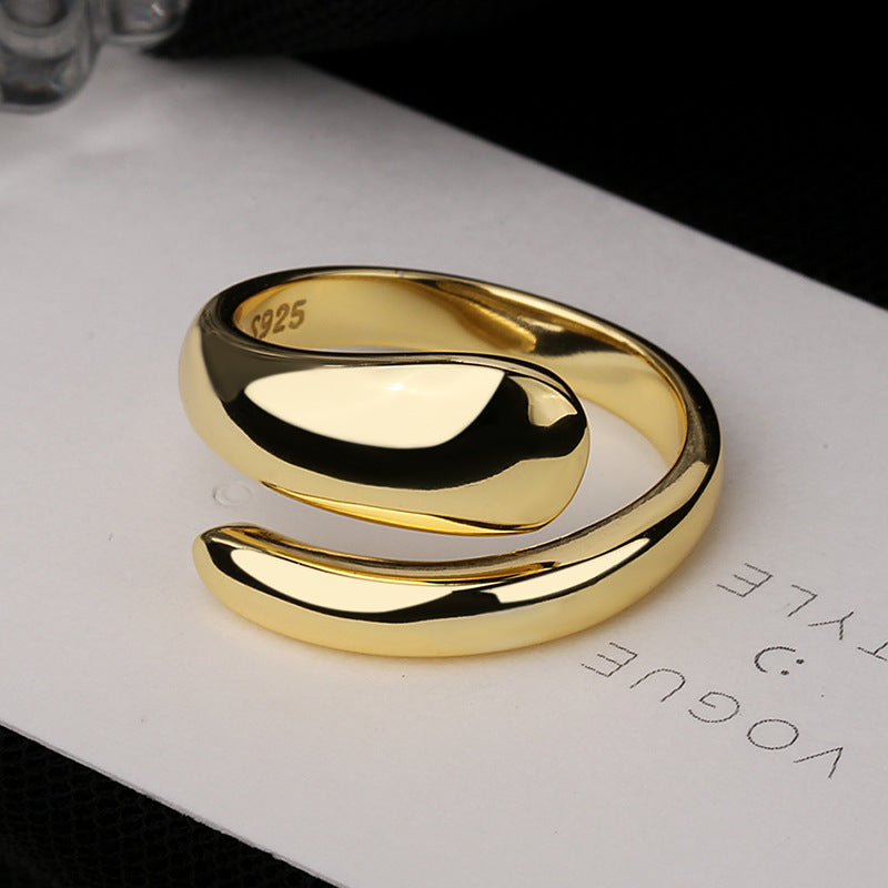 Silver Glossy Water Drop Ring LuxuryLifeWay Online Store