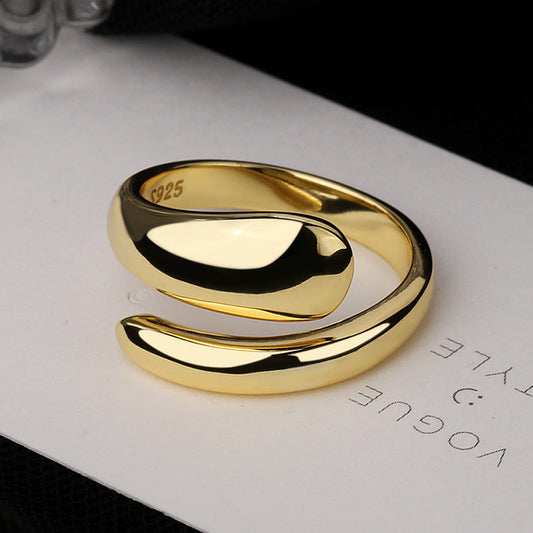 Silver Glossy Water Drop Ring LuxuryLifeWay Online Store