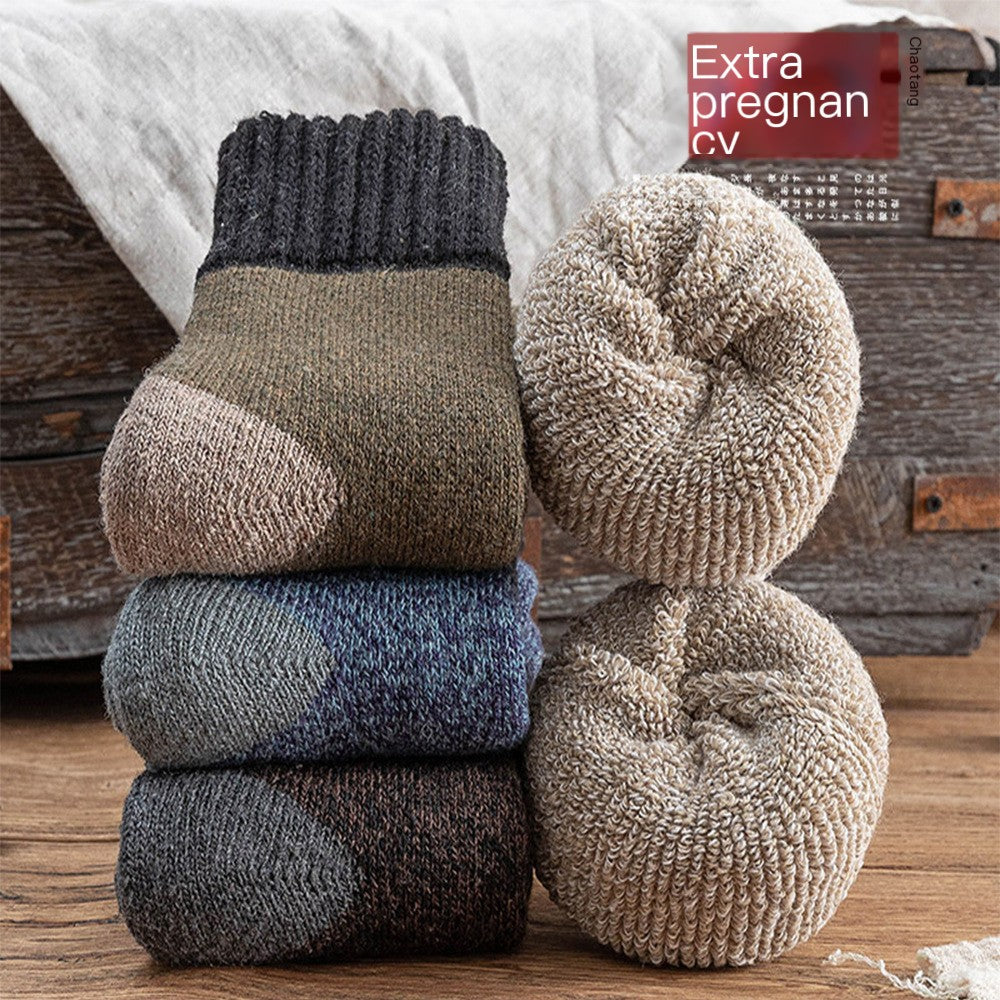 Men's Thick Wool Socks for Winter Warmth (Mid-Calf) Pi-Mart