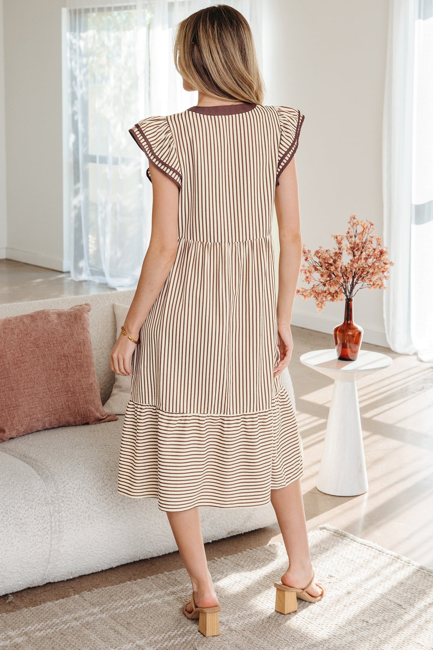 Makenzie Contrast Trim Midi Dress-4