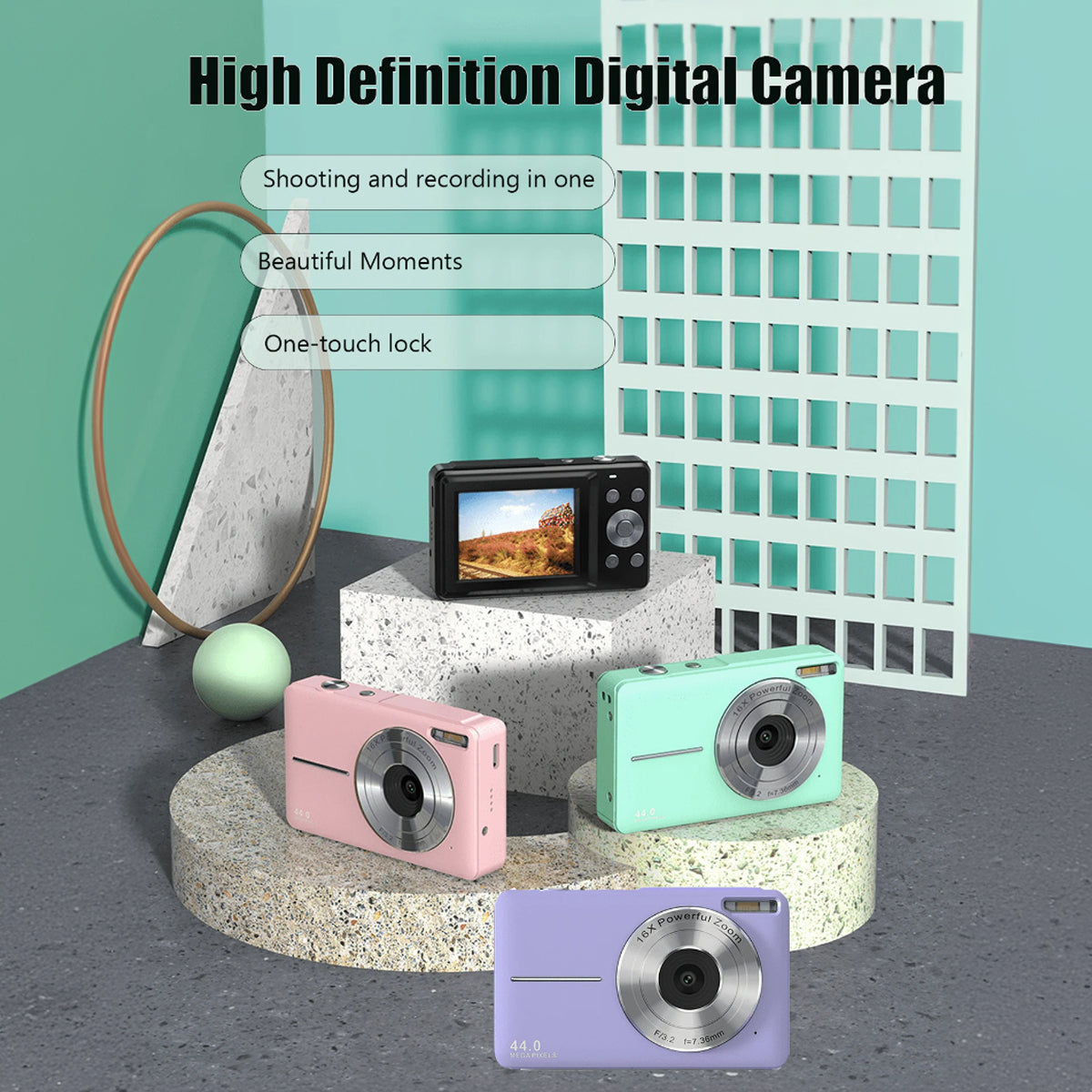 Mini Digital Camera Children's HD Digital Camera Student Mini Digital Camera Boys And Girls Christmas Birthday Gift Children's Entry-level Camera Best YouTube Store