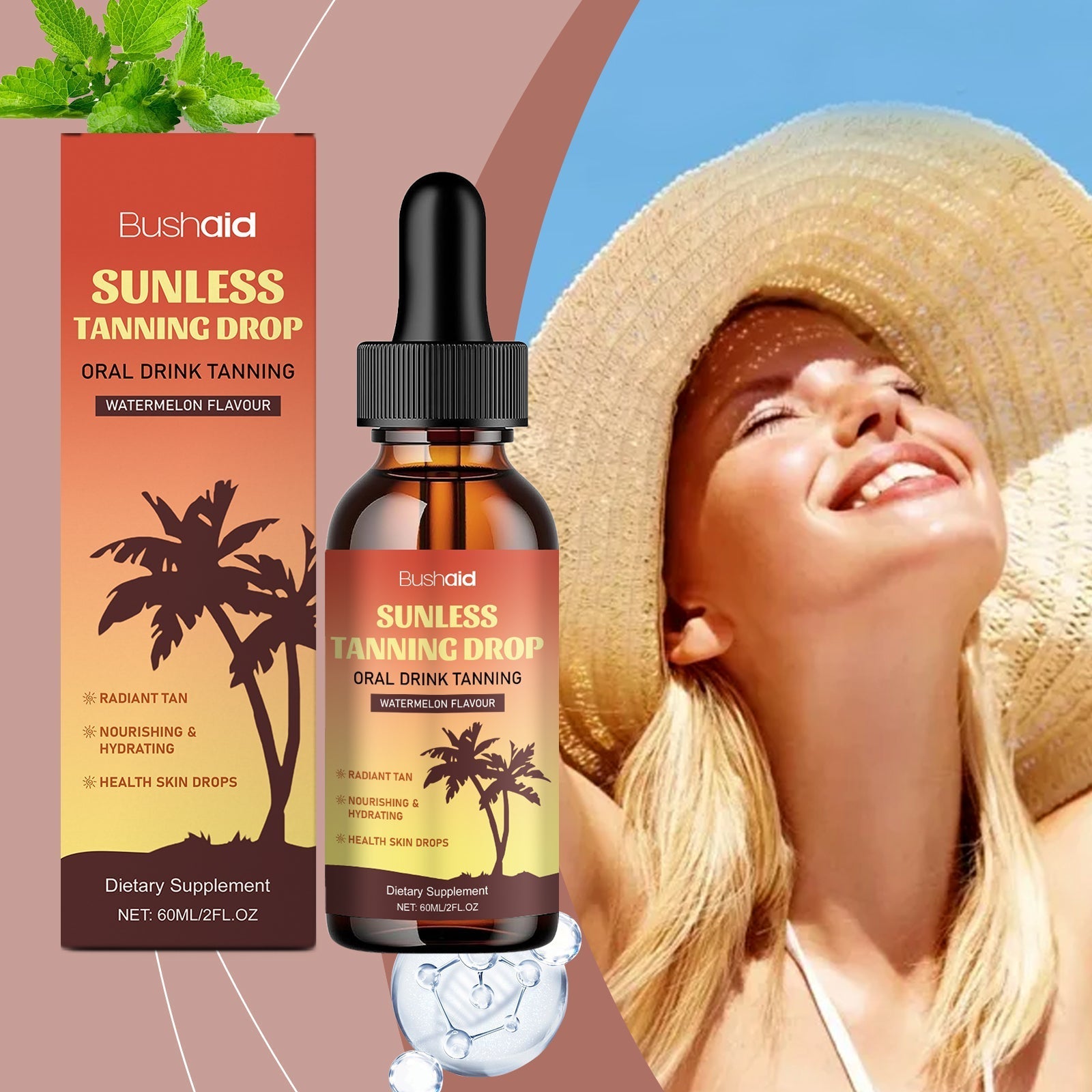 Natural Beauty Black Sunless Tanning Drops Oral Tri Light Beauty