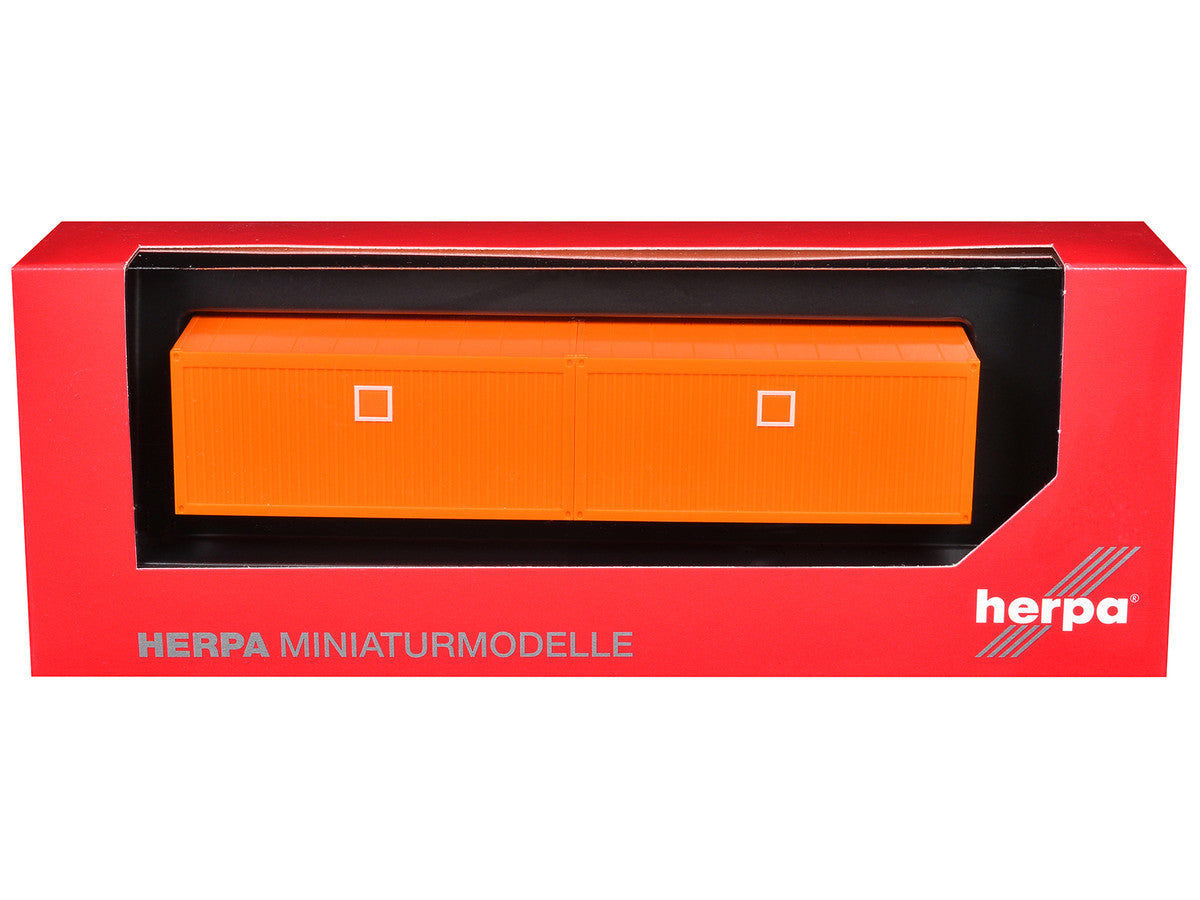 Mobile Offices Orange Set of 2 pieces 1/87 (HO) Plastic Model by Herpa Herpa