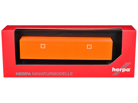 Mobile Offices Orange Set of 2 pieces 1/87 (HO) Plastic Model by Herpa Herpa
