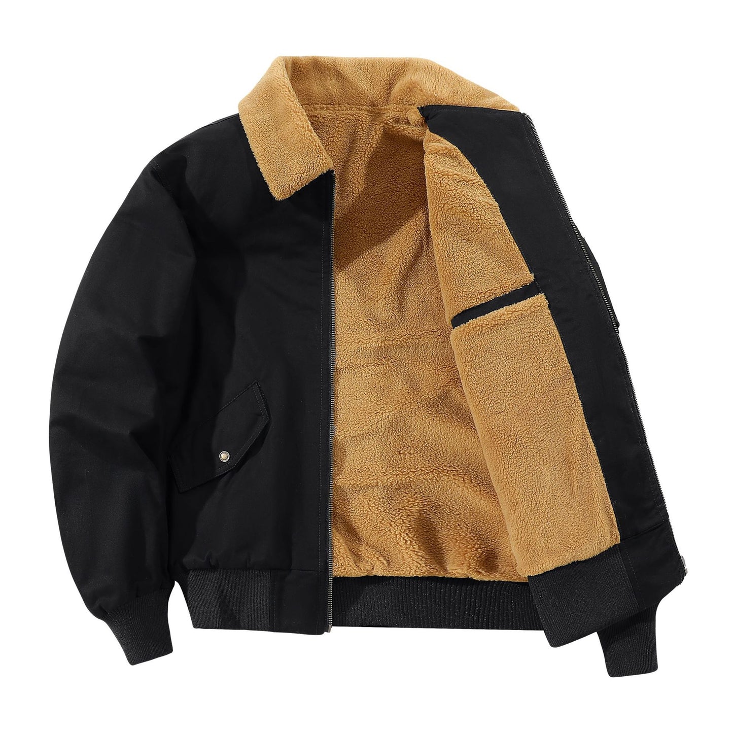 Men's American-style Fleece-lined Warm Pure Cotton Washed Jacket Best YouTube Store