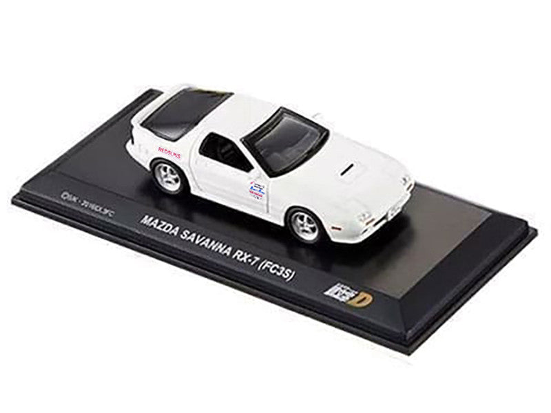 Mazda Savanna RX-7 (FC3S) RHD (Right Hand Drive) White "Initial D" Manga 1/64 Diecast Model Car by Kyosho Kyosho