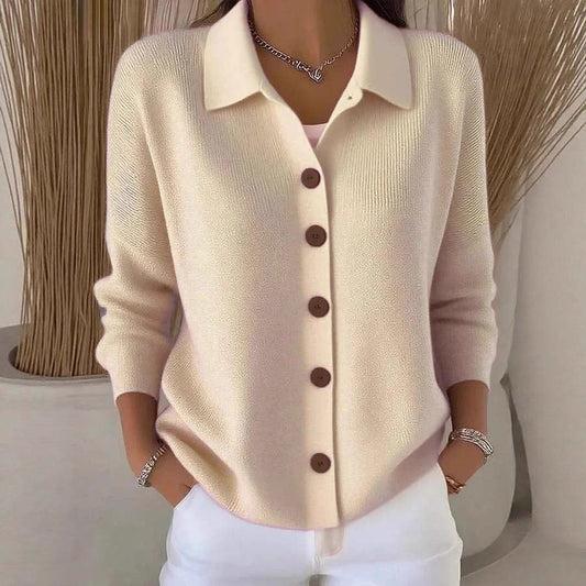Button-knitted Lapel Sweater Cardigan Coat For Women LadyShow.Store