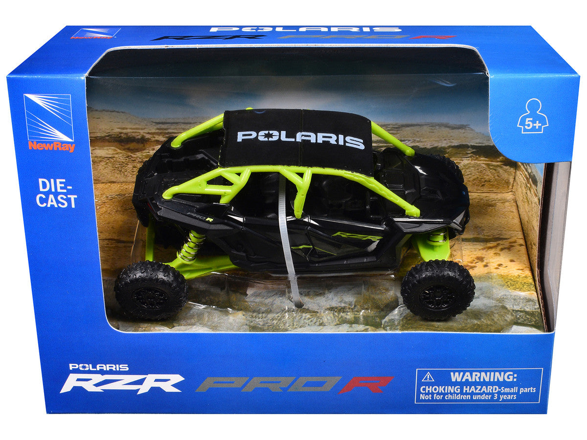 Polaris RZR Pro R UTV Black and Lime Green Diecast Model by New Ray-1