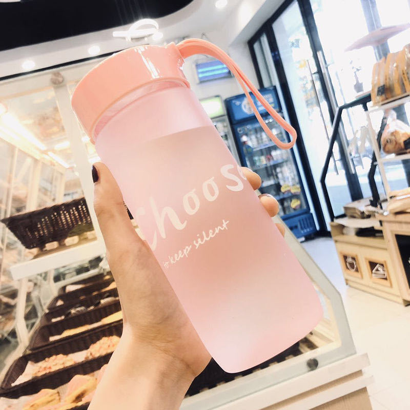 Frosted Portable Outdoor Plastic Fashion Water Bottle LadyShow.Store