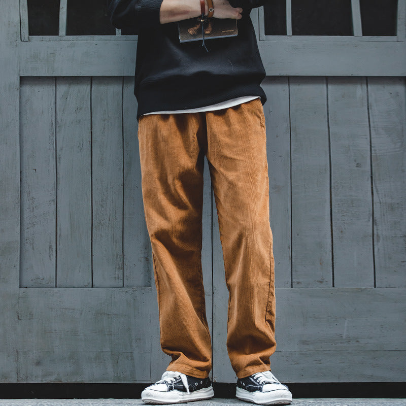 Men's Casual Khaki Corduroy Pants for Autumn/Winter Pi-Mart