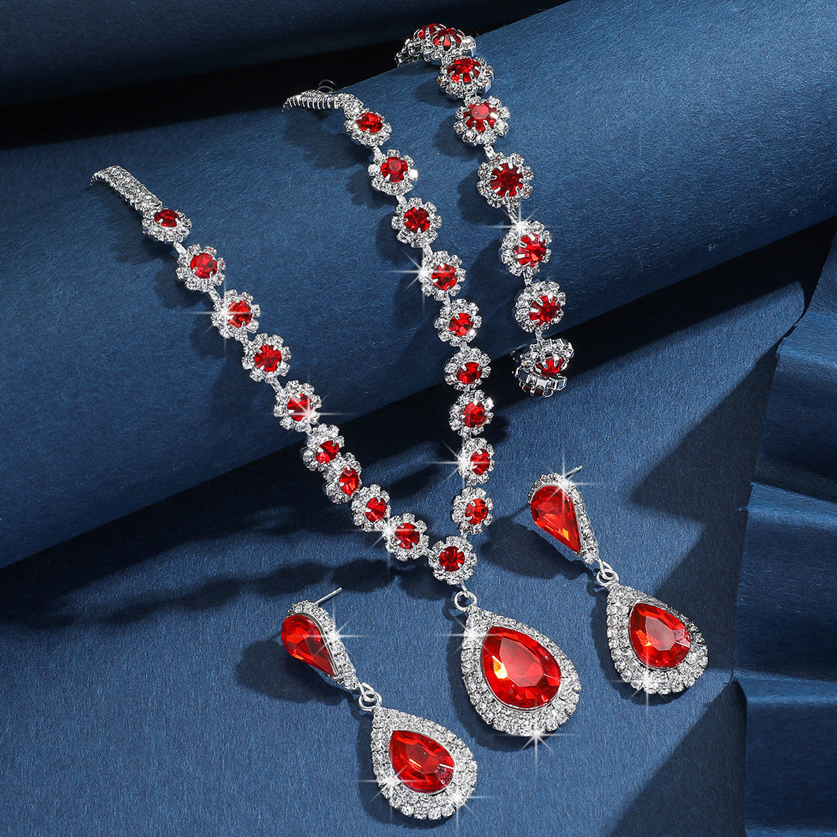 Diamond Necklace Earrings And Bracelet Three Piece Jewelry Set Best YouTube Store
