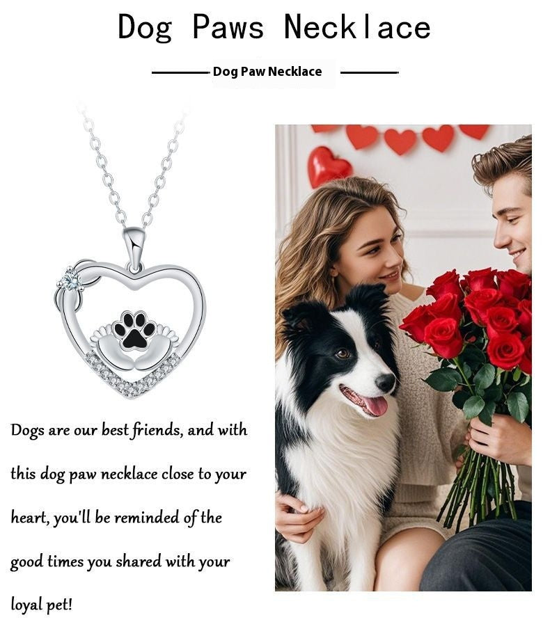 Little Feet Dog Paw Print Design Necklace Female Personality Simple Jewelry LadyShow.Store