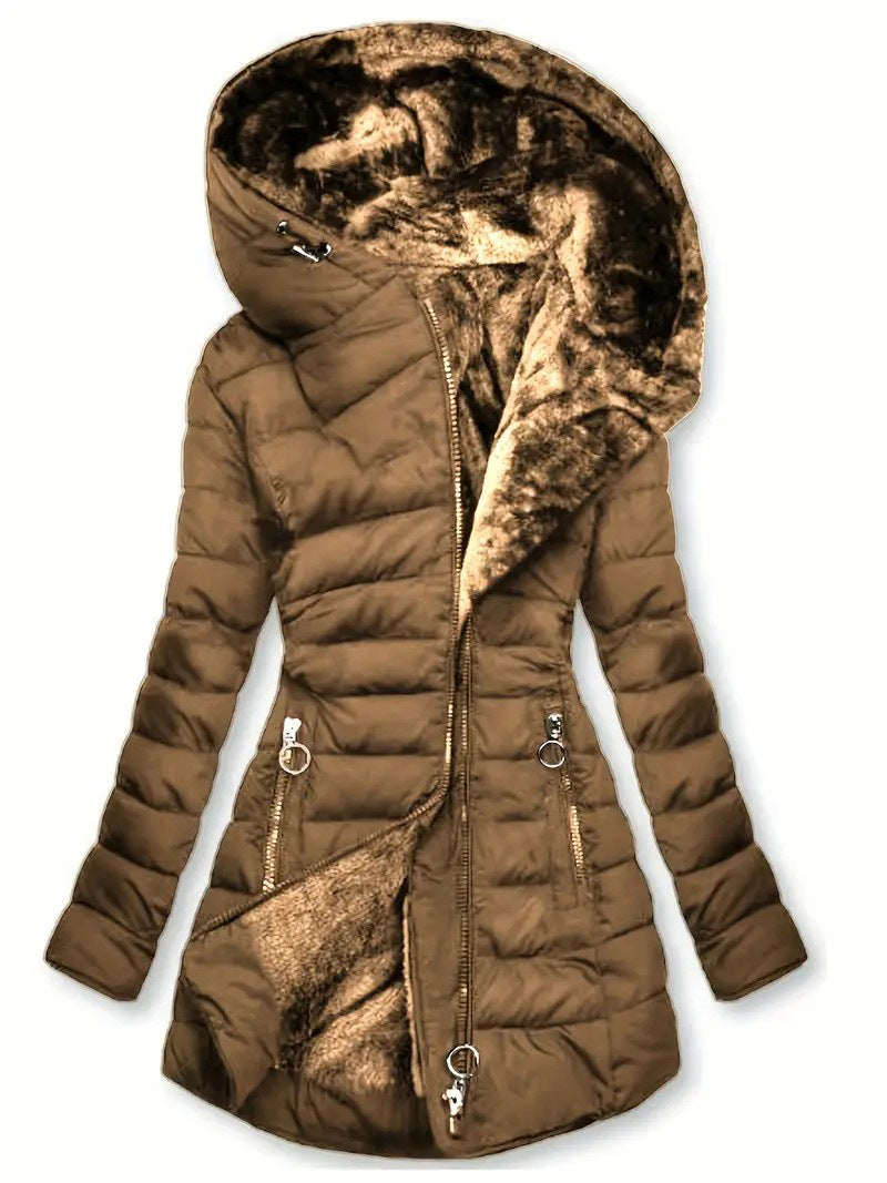 Hooded long-sleeved warm and velvet cotton jacket Accent Plus