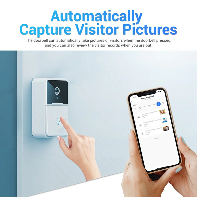 Wireless Security Smart WiFi Doorbell Intercom Video Camera Door Ring Bell Chime Pi-Mart