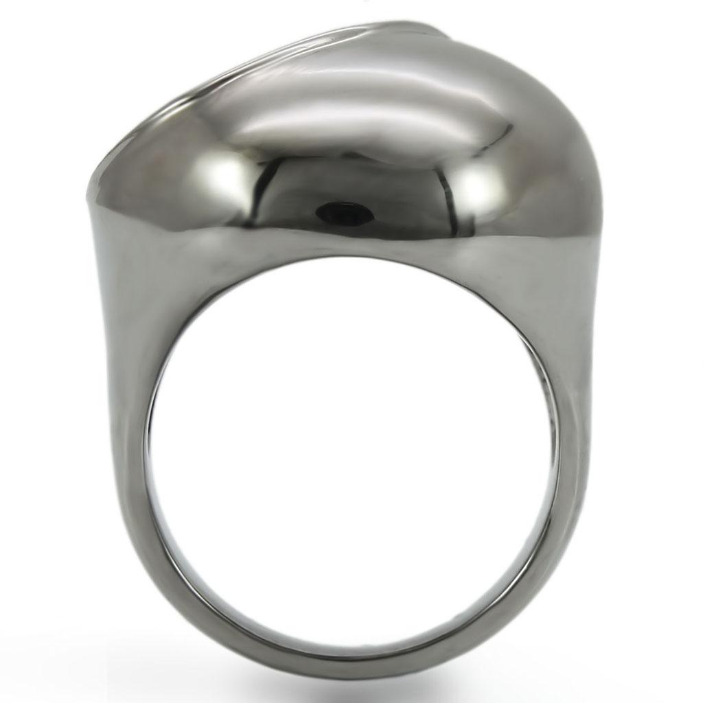 0W304 - Ruthenium Brass Ring with Synthetic Garnet in Ruby Alamode