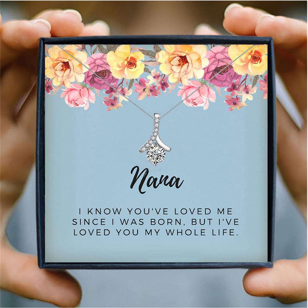 Four-Leaf Clover Lucky Necklace Mother's Day Gift Box Gift CJD