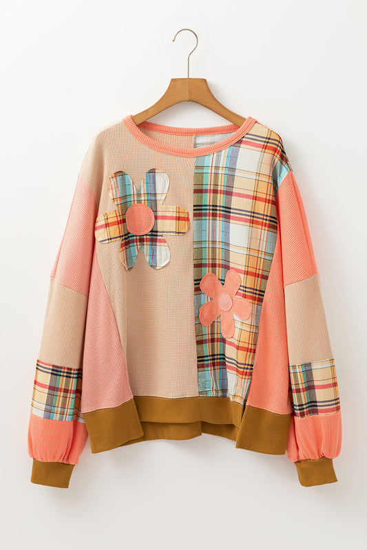 Mia Side Slits Loose Sweatshirt Threaded Pear