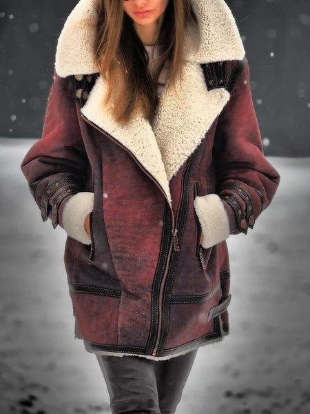 New European And American Thickened Fur One-piece Women's Coat Accent Plus