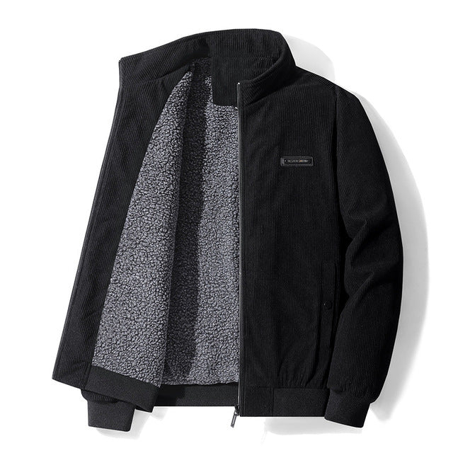 Men's Thickened Corduroy Winter Coat - Large Size Pi-Mart