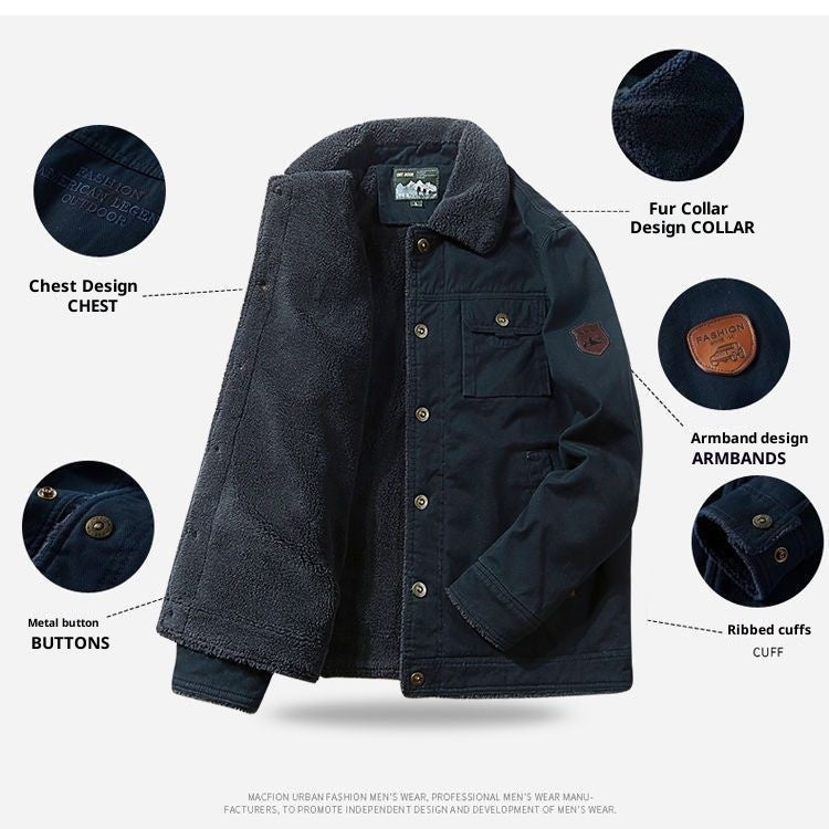 Men's Thick Fleece Short Cotton Jacket Best YouTube Store
